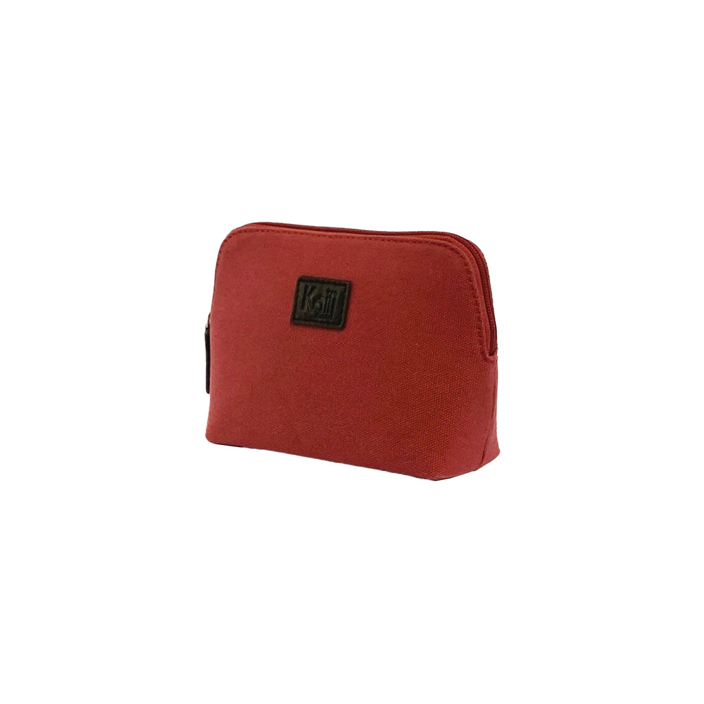 K0026XB | Women's Canvas/Full Grain Volanata Leather Clutch Bag - Bordeaux/Brownhead Color. Zipper Closure. Dimensions: 17 x 13 x 6.5 cm - Packaging: Tnt bag